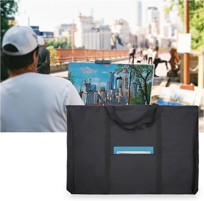 JJRING Dacron Art Portfolio Tote Bag 25'' x 37'' For 24'' x 36'' Black | Light Weight Carrying Storage Case Suitable Poster, Sketching, And Drawing - Image 9