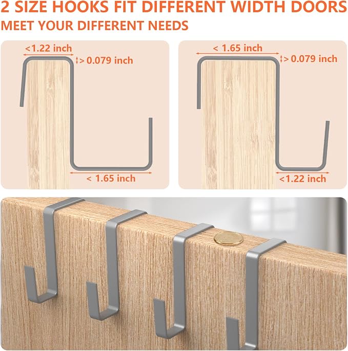 1 Pack Over The Door Shoe Organizer, 8 Shelves Hanging Shoe Organizers, | 68" Exlarge Deep Pockets Shoe Rack for Closet, Shoe Holder for Boots, Sneakers, Heels, Over Door Organizer in Home, RV, Grey - Image 7