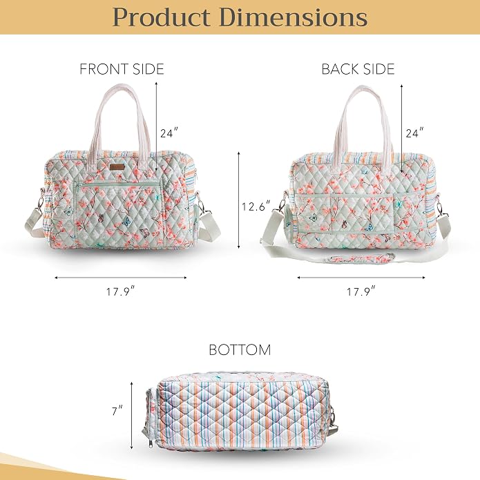 Maison d' Hermine Weekender Bags for Women Cotton Quilted Duffel Overnight Luggage Weekend Bag for Men Gym Gifts Travel | Overnight Luggage Weekend Bag for Men Gym Sports Gifts Duffle bag Business Travellers Trip Spring Summer - Image 6