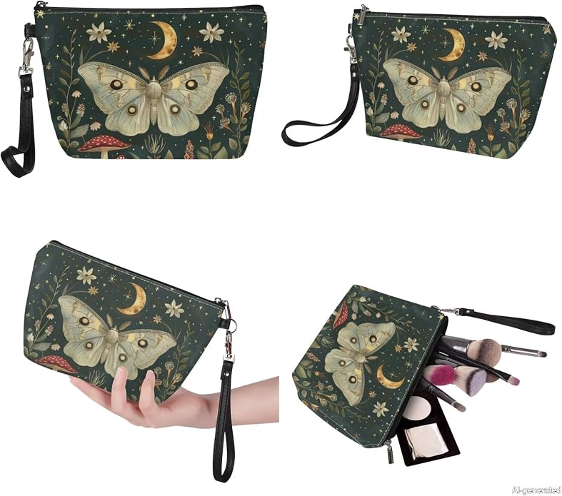 GIFTPUZZ Women Top Handle Bags Handbags with Zipper Leather Wallet Cash Card Phone Holder and Makeup Bag Set 3pcs - Image 7