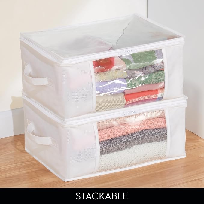 iDesign Fabric Storage Bags with Zipper, Medium, Set of 2, 16" x 12" x 8" - Image 8