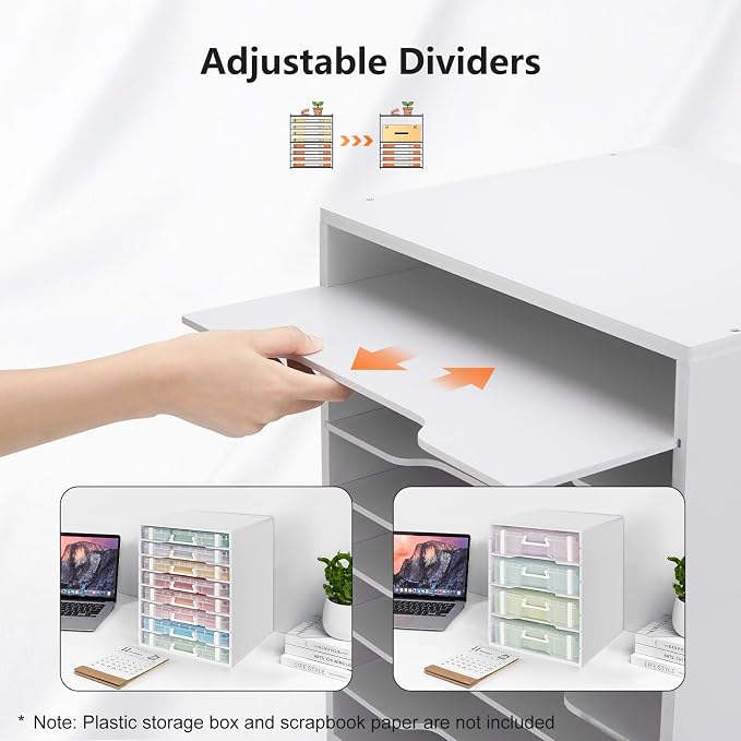 Krafetto 8 Large Slots Scrapbook Paper Storage Organizer Rack | Holding 12 x 12 Paper Storage Pouch, Desktop Papers Organizer Holder, File Sorter for Home, Office, School - Image 5