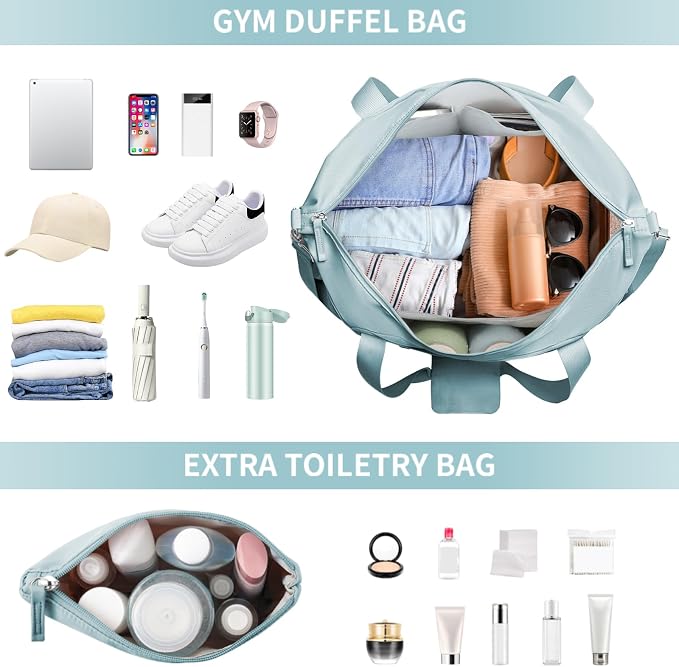 Gym Bag for Women, Personal Item Travel Bag with Shoes Compartment for Trip | Weekender Overnight Duffel Bag with Wet Pocket, Hospital Bag for Women Labor Delivery, Carry On Bag for Travel, Gym, Weekend - Image 3