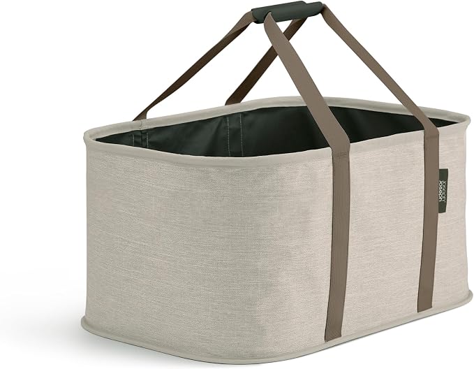 Joseph Joseph Hold-All, Collapsible 35L/9.25 Gallon Washing Laundry Basket Bag, Durable Fabric, Moisture Resistant - Ecru by Unknown