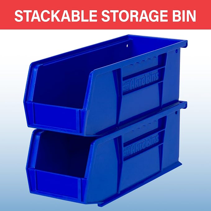 Akro-Mils 30224 AkroBins Plastic Storage Bins, 11"x 4"x 4", Black, 12-Pack | Space-Saving Stackable Bins for Garage, Pantry, Craft Organization - Image 5