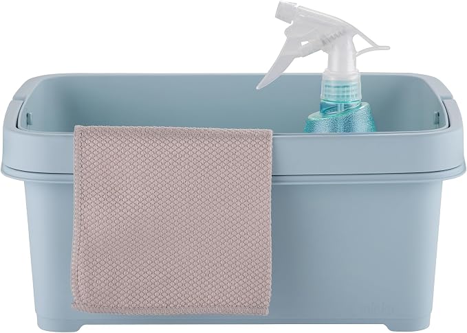 Minky Storage Caddy with Divider, 10L Capacity, Foldaway Handle, UK Made by Minky