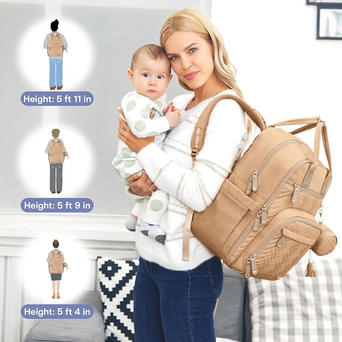 iniuniu Baby Diaper Bag Backpack, 4 in 1 kit Large Capacity Travel Backpack | Waterproof Backpack for Moms Dads,Travel Backpack with Pouch,Washable Changing Pad, Baby Essentials - Image 7