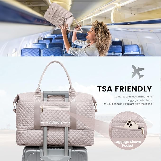 LOVEVOOK Travel Duffle Bag,Weekender Bags for Women with Shoe Compartment，Carry on Overnight Bag with Toiletry Bag,Gym Duffel Bag with Wet Pocket, Hospital Bags for Labor and Delivery - Image 4