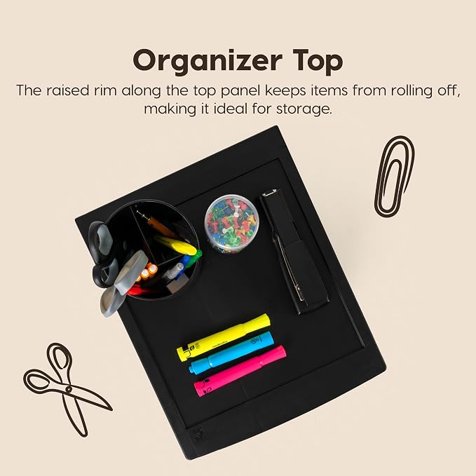 IRIS USA Plastic Drawer Storage Organizer, 3-Drawers, 2-Pack, for Classroom Art Craft Supplies, Bathroom Bedroom, Laundry Room, Black/Gray - Image 7