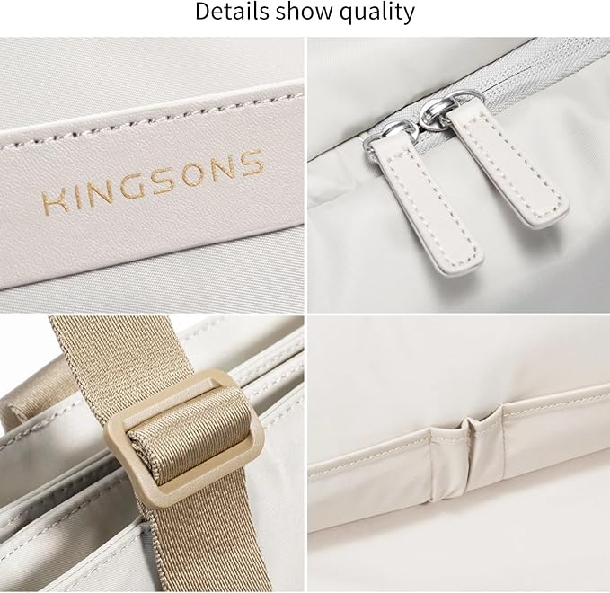 Kingsons Tote Bag for Women, Large Nylon Tote handbags, waterproof Laptop Tote with 14" MacBook Pro Compartment - Image 8