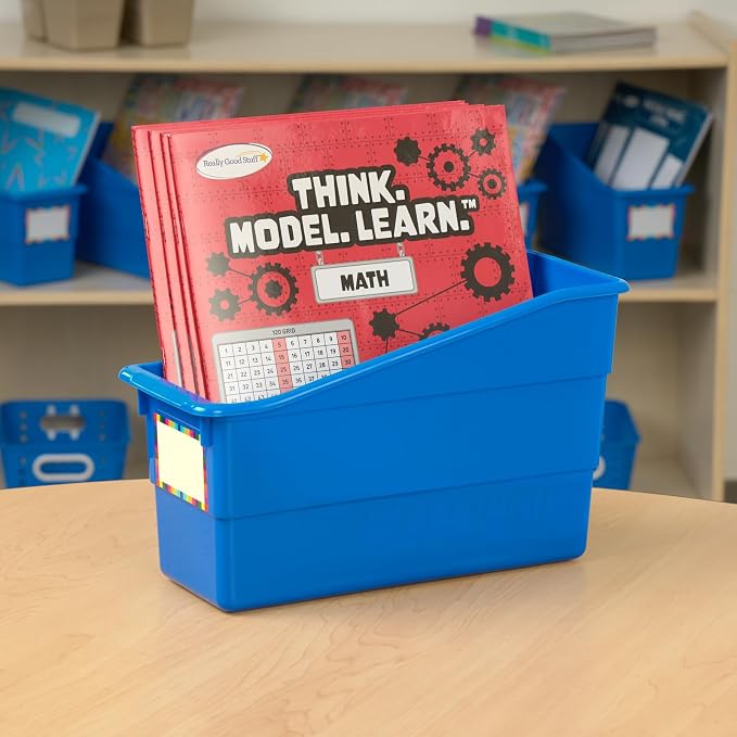Really Good Stuff Durable Book & Binder Holders - 6 Pack – Blue - Image 4