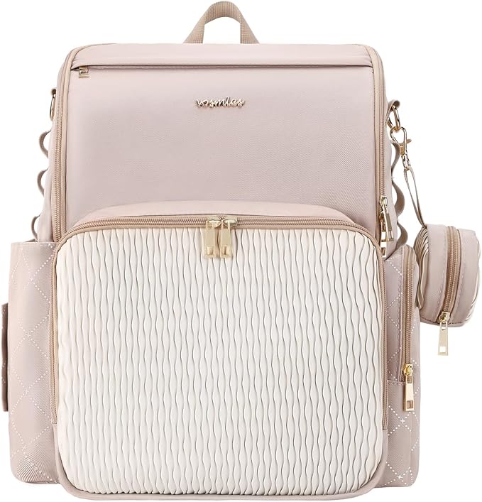 Stylish Baby Diaper Bag, Baby Bag with Changing Pad, Pacifier Case& Stroller Straps, Large Diaper Backpack Boy Girl, Water Resistant Travel Diaper Backpack for Mom Dad by Unknown