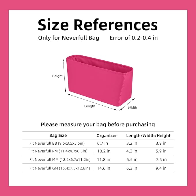 DGAZ Silk Purse Organizer Insert for Neverfullbag(Peach Pink,BB) | Soft and Lightweight,Perfect Fit,Multi-pocket Storage,Bag Protector,Luxury Bag Care,Handmade,for Smooth Bag Organizer - Image 5