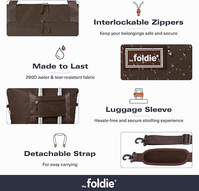 The Foldie Foldable Travel Bag for Women - 40L Weekender Bag with Multiple Pockets - Carry On Expendable Travel Bag - Image 5