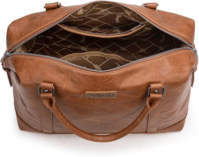Wrangler Duffel Bag Large Travel Weekender Bag for Women Waterproof Carry on Overnight Bag for Gym,Trips,Weekends,Brown - Image 5