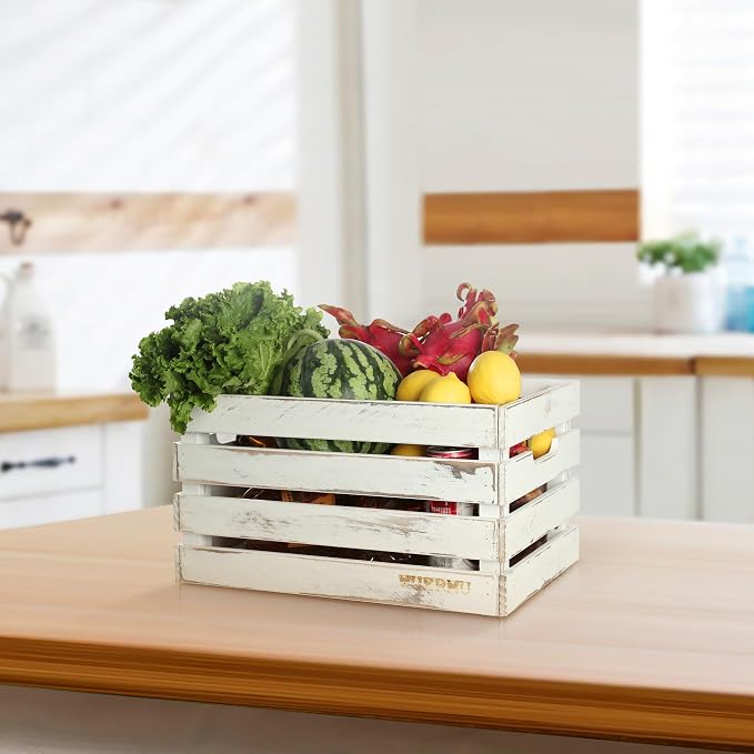 White Wooden Crates are Suitable for Storage, Milk Crates, Wine Crates, Festival Decorations, Camping, and Other Multi-Purpose. They are Sturdy and Durable, set of 2 Length of 17.7 inches. - Image 7