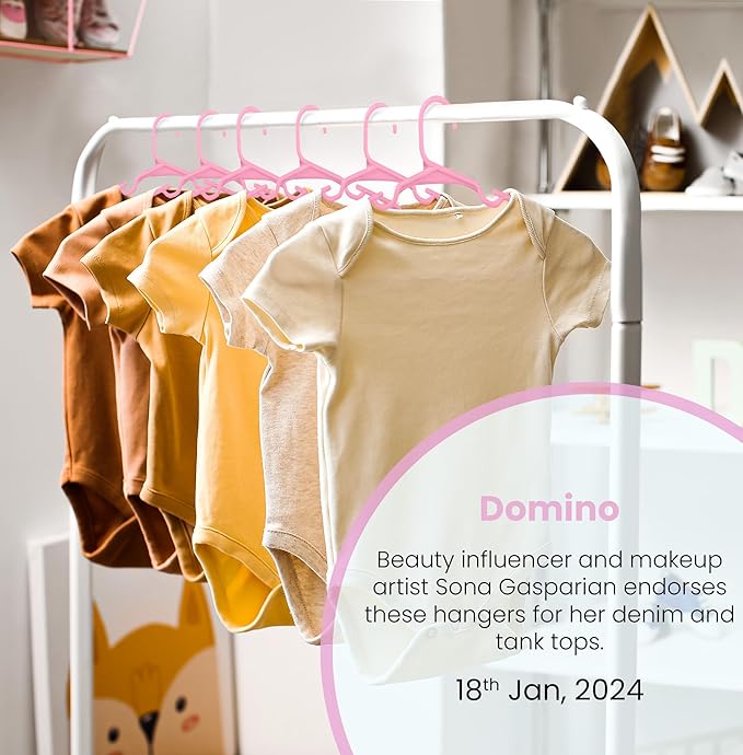Utopia Home Kids Hangers 40 Pack – 11.5 Inch Baby Closet Hangers Baby Pink | Plastic baby hangers | Fits children's & infant clothes | Gentle on delicate garments - Image 5