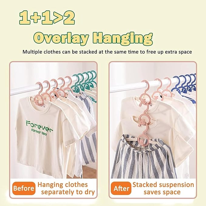 Baby Clothes Hangers 20 Pack, Plastic Kids Hangers Space Saving for Closet | Pink Hanger for Toddler Girl, Lightweight Anti-Slip Cascading Adjustable Children Infant Hangers, Ganchos para Ropa de Bebe - Image 5