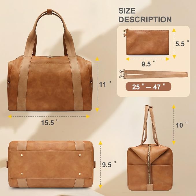 miss fong Leather Diaper Bag Tote Baby Tote Bag Large Mommy Bag Travel Bag | Waterproof Leather Hospital Bag with Small Purse 9 Pockets 3 Insulated Pockets Crossbody Bag Luggage Sleeve & Shoulder Strap - Image 6