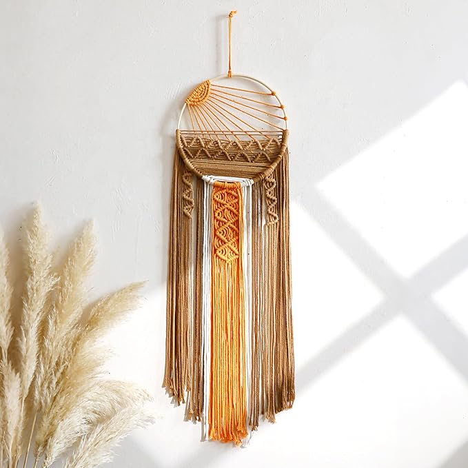 Artilady Mcrame Wall Hanging Tapestry Sun Art Decor, Boho Big Dream Catcher | Large Tapestry, Handmade Woven, Farmhouse Rustic, Colorful Sun Wall Art, Bedroom Living Room Nursery Home Decor by Artilady