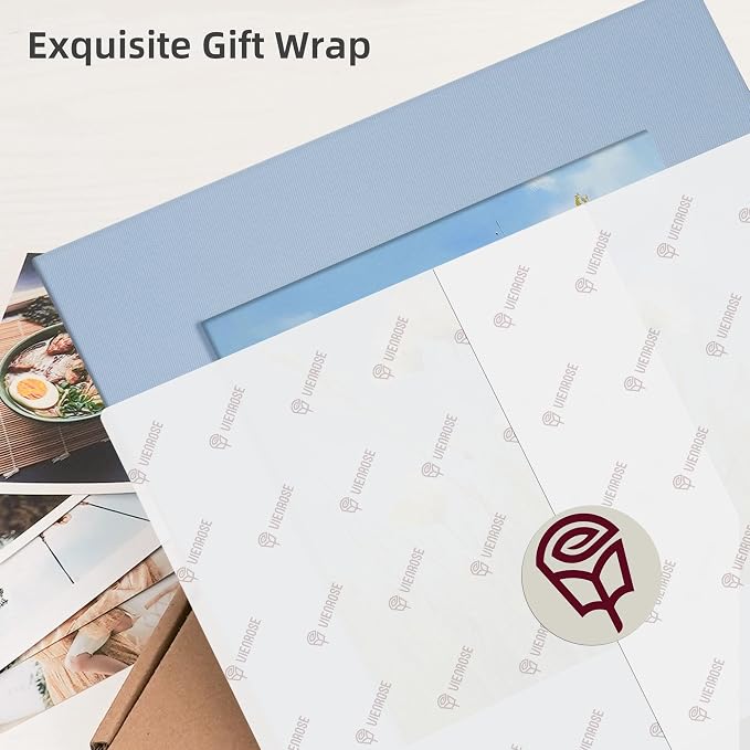 Vienrose Photo Album Self Adhesive for 4×6 & 8×10 Pictures, Blue, Fabric Cover Scrapbook Album, DIY 40 Blank Pages for Wedding, Family, Travel, Gift, Milestone Memories - Image 7