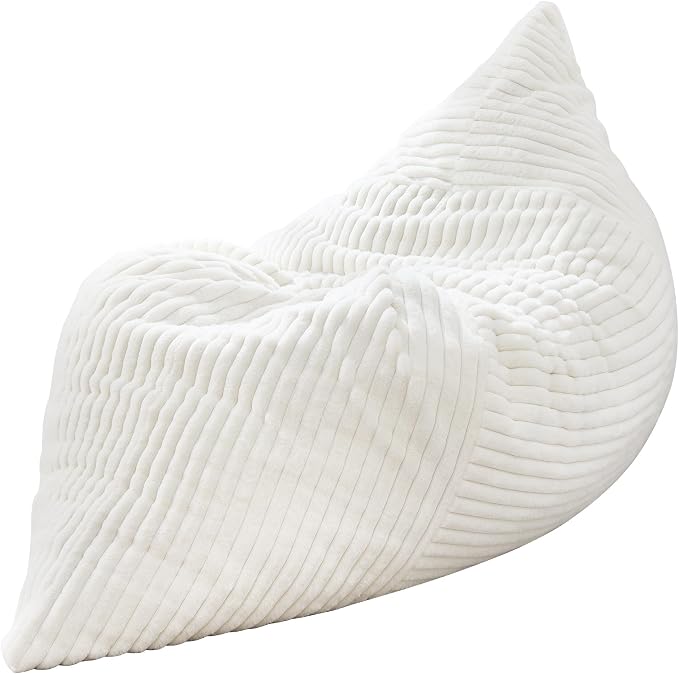 Hobestluk Adult Bean Bag Chair 3 in 1 Convertible Large Bean Bag Sofa | Striped White,Machine Washable,Removable Cover,Easy Convert And Install,Floor Bed,For Livingroom Bedroom - Image 9