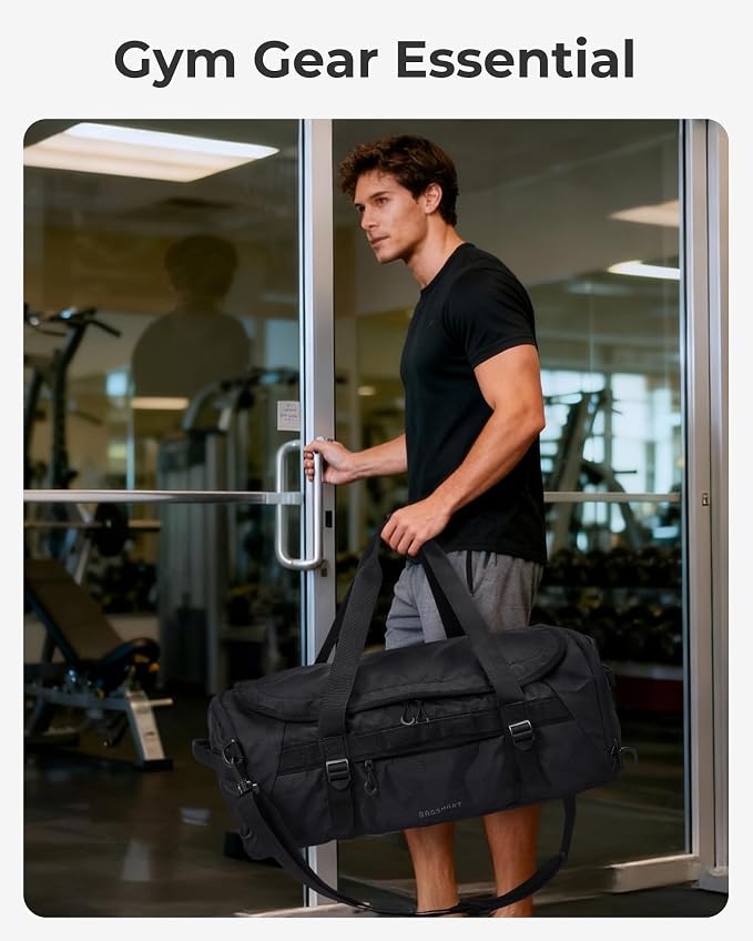 BAGSMART 4-IN-1 Duffle Bag for Travel, 40L Gym Bag Workout with Wet Pocket | TSA Carry on Backpack with Shoes Compartment, Duffle & Backpack for Gym Travel Weekender Hiking, Water-resistant - Image 7