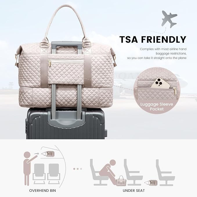 LOVEVOOK Travel Duffle Bag,Weekender Bags for Women with Shoe Compartment，Carry on Overnight Bag with Toiletry Bag,Gym Duffel Bag with Wet Pocket, Hospital Bags for Labor and Delivery - Image 4