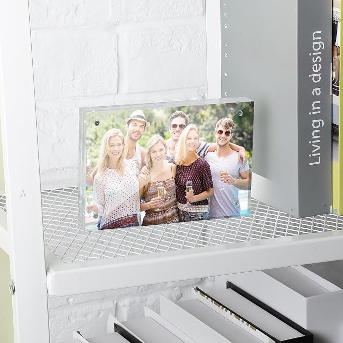 Yalikop 8 Pcs 5 x 7 Inch Thick Clear Acrylic Magnetic Photo Frames, 20mm Thickness Double-sided Transparent Visible Picture Frame Desktop Display for Home Office School Store Supplies - Image 7