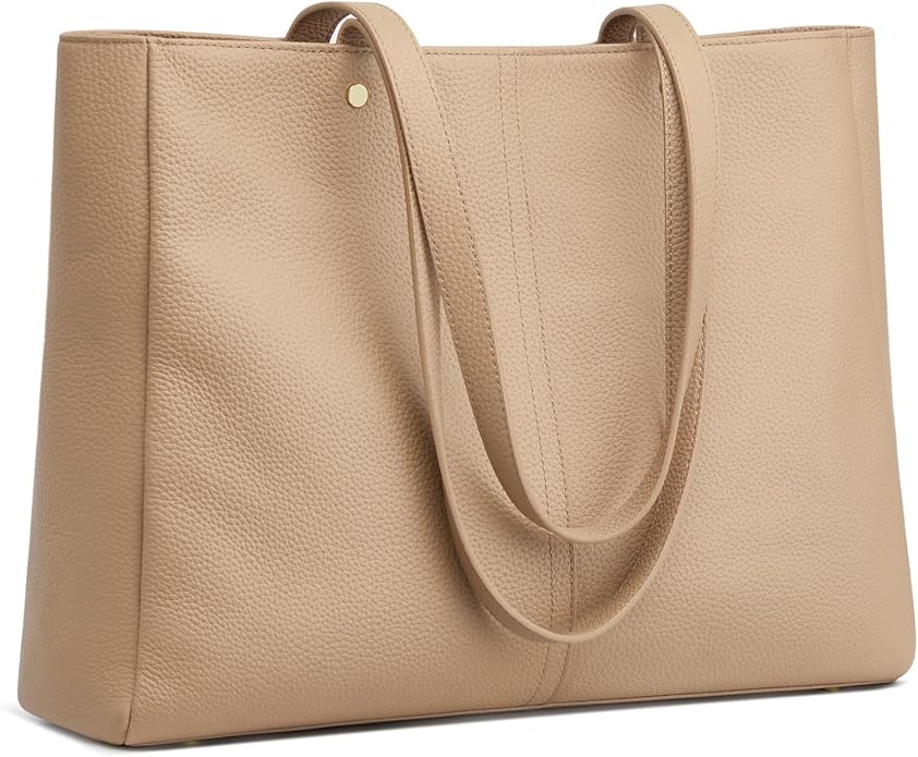 Kattee Women's Soft Leather Work Tote Bag | Large interior with a luggage sleeve for organized work, travel, and everyday carrying. by Kattee