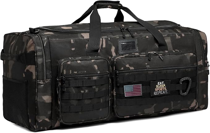 130L Extra Large Duffle Bag for Men, Heavy Duty Large Duffle Bag for Travel | Shoe Compartment, XL Sports Gym Equipment Bag for Hockey Football Baseball Basketball & More by HAMBOLY