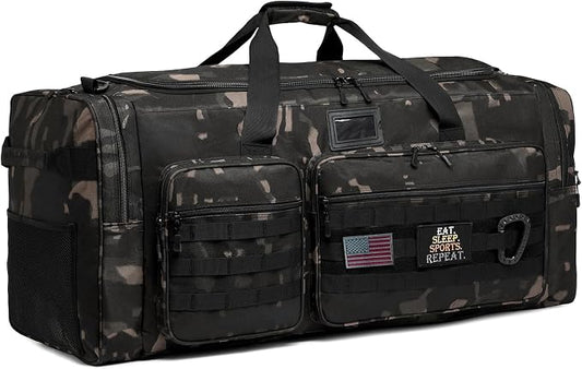 130L Extra Large Duffle Bag for Men, Heavy Duty Large Duffle Bag for Travel | Shoe Compartment, XL Sports Gym Equipment Bag for Hockey Football Baseball Basketball & More by HAMBOLY