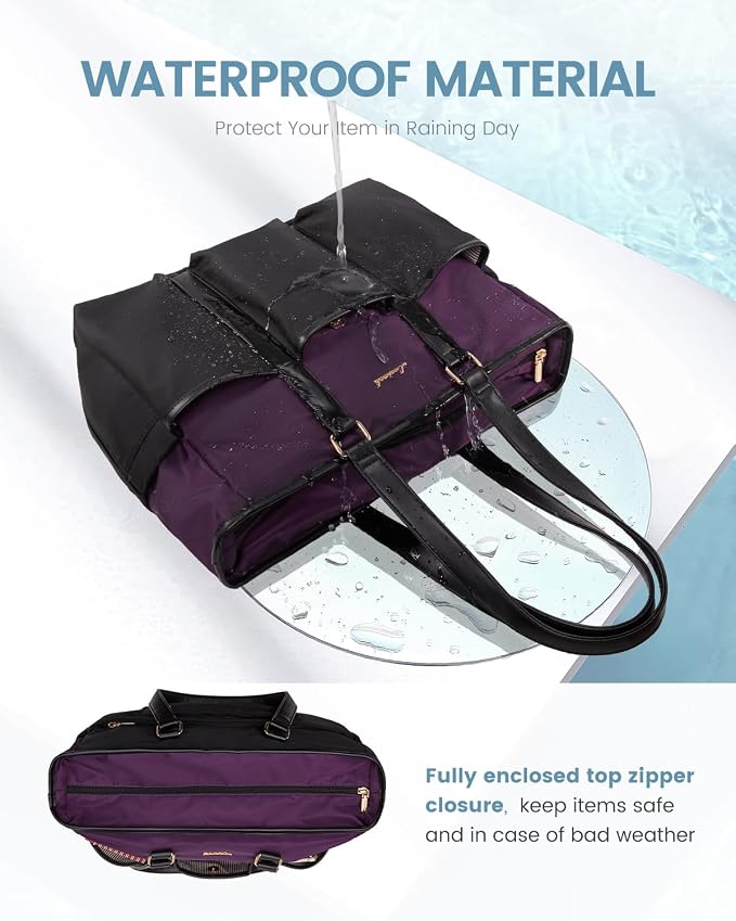 LOVEVOOK 17 Inch Laptop Tote Bag for Women Work, Teacher Tote Nurse Bag, Professional Utility Computer Bag For Work/Travel/College/Daily, Large Purse Handbag With Multi Pockets & Top Zipper - Image 5