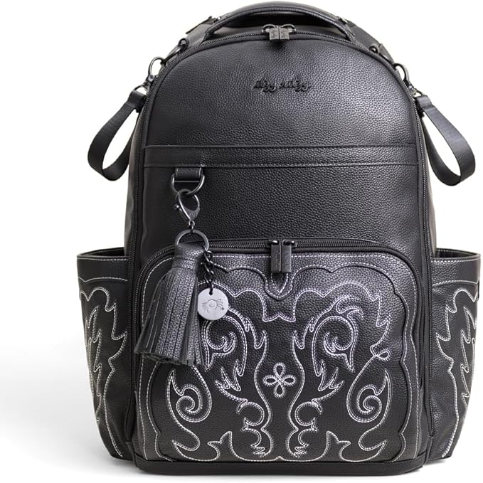 Itzy Ritzy Boss Plus Diaper Bag Backpack with 19 Pockets (Outlaw Black) | Large Diaper Bag Backpack Includes 2 Insulated Bottle Pockets, Changing Pad, Stroller Clips, Padded Straps, Travel-Ready by Unknown
