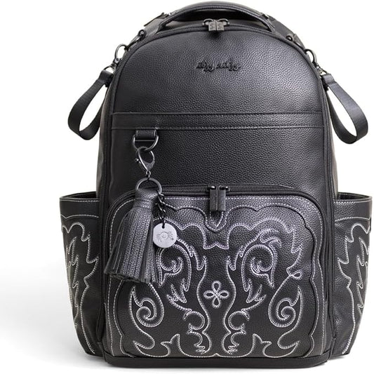 Itzy Ritzy Boss Plus Diaper Bag Backpack with 19 Pockets (Outlaw Black) | Large Diaper Bag Backpack Includes 2 Insulated Bottle Pockets, Changing Pad, Stroller Clips, Padded Straps, Travel-Ready by Unknown
