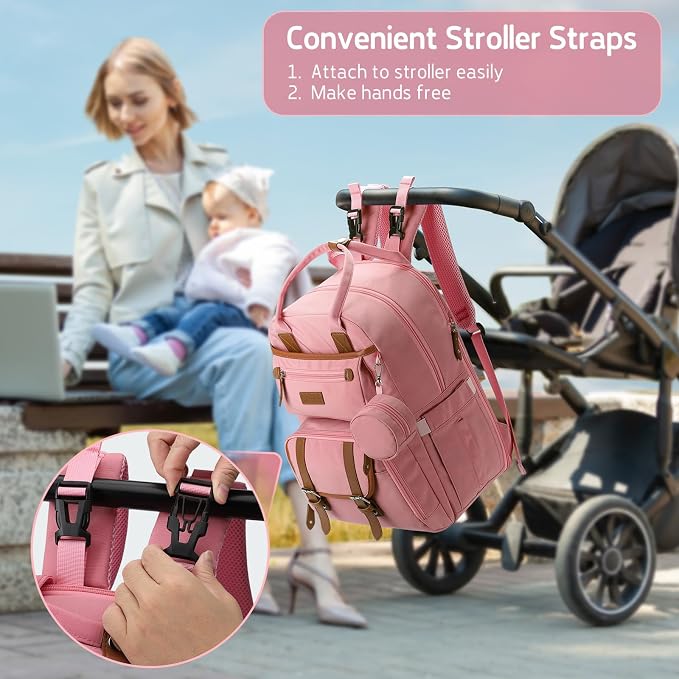 Maelstrom Diaper Backpack, 30L Pink - Image 6