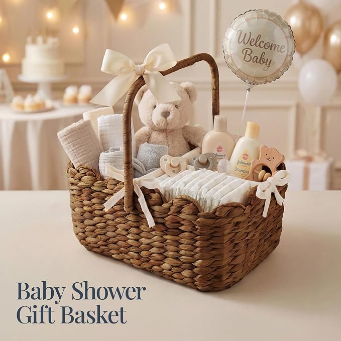 Best Choice Products Baby Diaper Caddy Organizer, Large Portable Handmade Nursery Basket w/Removable Divider & Handles, Handwoven Changing Table Storage Bin for Nursery Organization - Chestnut - Image 4