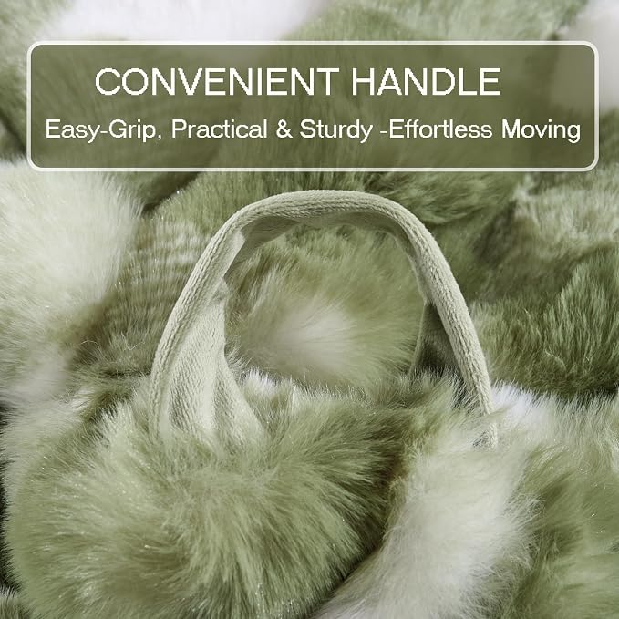 Fluffy Faux Rabbit Fur Bean Bag Chair Cover(No Filler),Cozy Shaggy Bubble Stuffed Animal Storage Large Bean Bag Cover for Bedroom Living Room,Fuzzy Bean Bag Cover Girls Teens Adult,Sage Green - Image 7