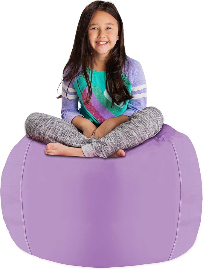 Posh Stuffable Kids Stuffed Animal Storage Bean Bag Chair Cover - Childrens Toy Organizer, Large 38" - Heather Lavender by PoshCreations
