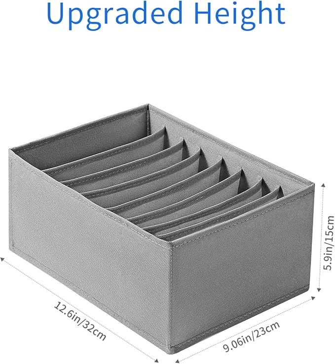 Coorganisers4 Packs T-shirt Drawer Organizers for Clothing,8 Grids Compartment Wardrobe Storage Box, Clothes Organizer for Folded Clothes, T-shirt, Legging-12.59''x9.05''x5.9 - Image 2