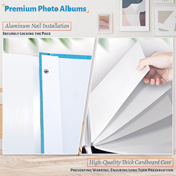 Artfeel Photo Album Self Adhesive Scrapbook,120 Pages Large Photo Book for 4x6,5x7,8x10 Pictures,DIY Album for Baby Wedding Family Travel Birthday,with Metallic Pen and Scraper - Image 4