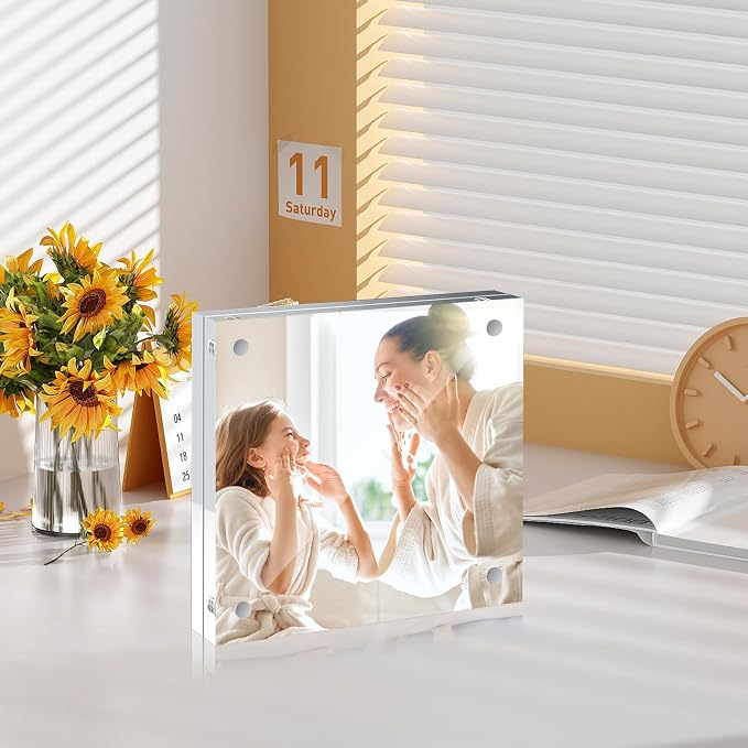 4x4 Acrylic Picture Frames 24 Pack, Clear Double Sided Photo Frames | Double-Sided Magnetic Acrylic Frames Desktop Display for Wedding Table Numbers Bedroom Home Office - Image 6