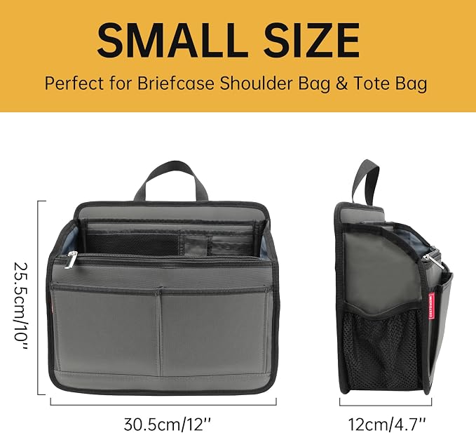Small Rugged Organizer Insert for Briefcase Tote Shoulder Messenger Bag-19 Pockets,Padded Water-repellent Nylon-Pink - Image 6