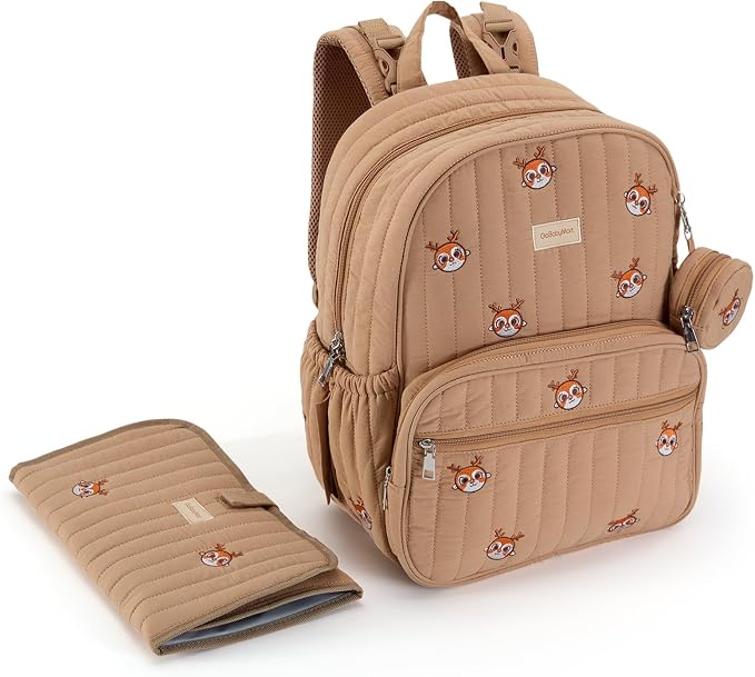 Large Diaper Bag Backpack with Changing Pad, Insulated Bottle Pockets, Travel & Hospital Bag for Mom & Dad (Large - Brown Deer) - Image 7