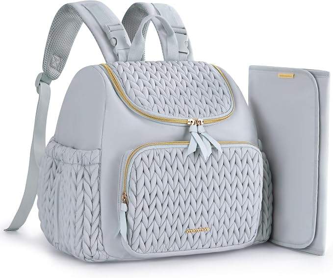 mommore Diaper Bag Backpack, Stylish Mini Baby Bag with Changing Pad | Insulated Pockets & Stroller Straps Small Diaper Backpack Compact Maternity Bag for Baby Essentials, Hospital & Daily Work by mommore