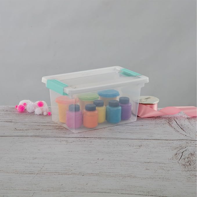Sterilite 8-Pack Clip Box, Stackable Clear Plastic Bins with Latching Lids, Medium - Writing, Arts or Crafts Supplies Storage Containers for Home, Office, Classroom and Workshop Organization - Image 7