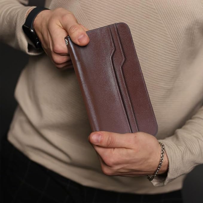 Polare Full Grain Leather Family Travel Passport Wallet and Documents Organizer RFID Blocking Case Holder Fits 6 Passports for Men and Women - Image 3