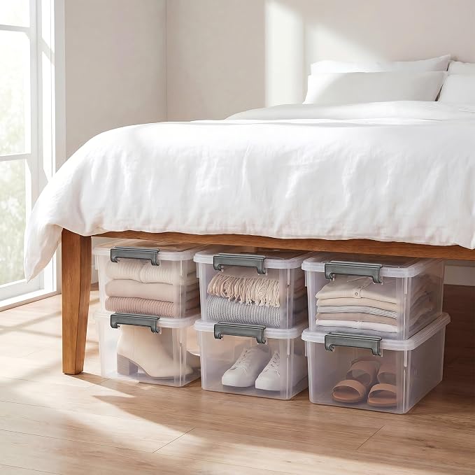 CITYLIFE 6 Packs 17 QT Plastic Storage Bins with Lids Large Stackable Storage Containers for Organizing Clear Storage Box for Garage, Closet, Classroom, Kitchen - Image 10