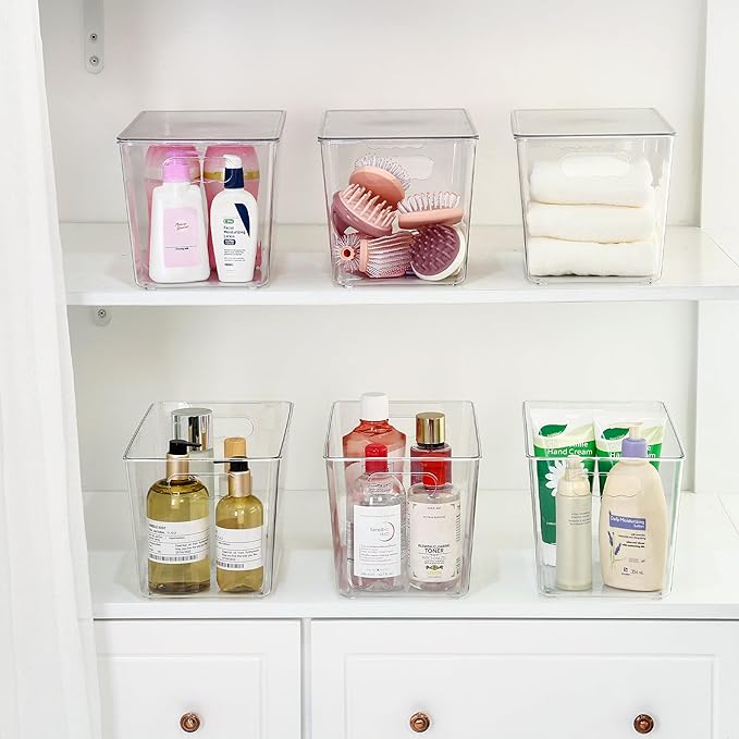 Vtopmart 6 Pack Clear Stackable Storage Bins with Lids and Handles, XLarge | BPA-free Plastic, Organize Vertically, For Pantry Kitchen Fridge Cabinet Closet Bathroom, Built to Last, Easy to Move - Image 5