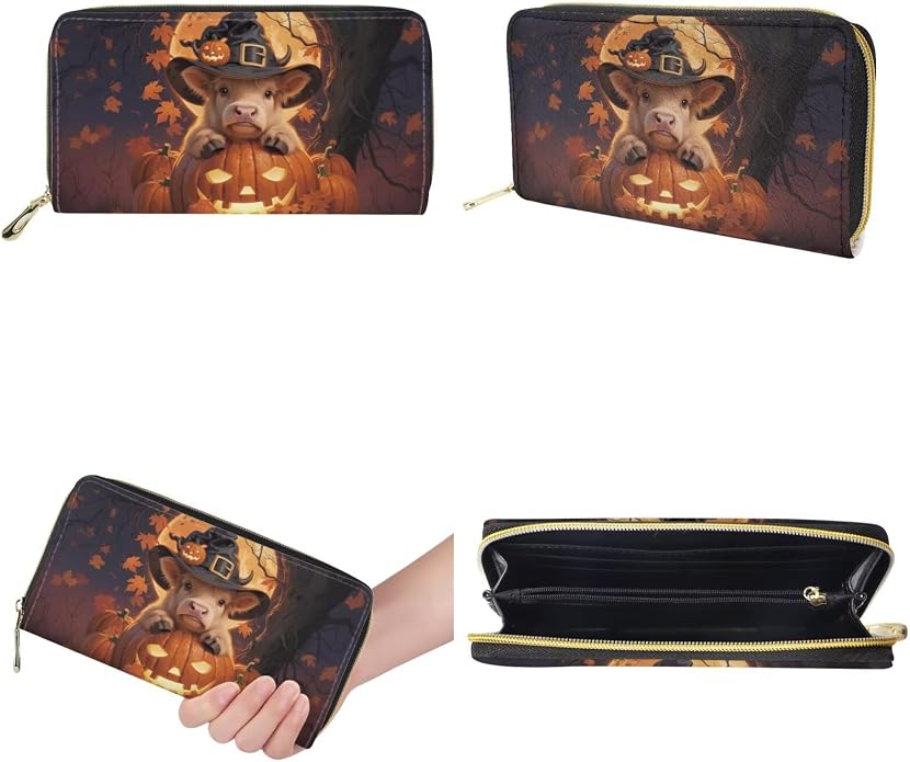 GIFTPUZZ Women Top Handle Bags Handbags with Zipper Leather Wallet Cash Card Phone Holder and Makeup Bag Set 3pcs - Image 7
